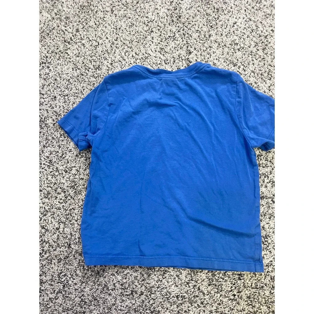 Hanna Andersson Boys Blue T-Rex Dinosaur Graphic Tee Shirt Organic Cotton US‎ 4